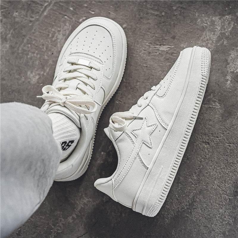 Thick Soled White Casual Sneakers for Men - Breathable Vulcanized Style - Buy Center