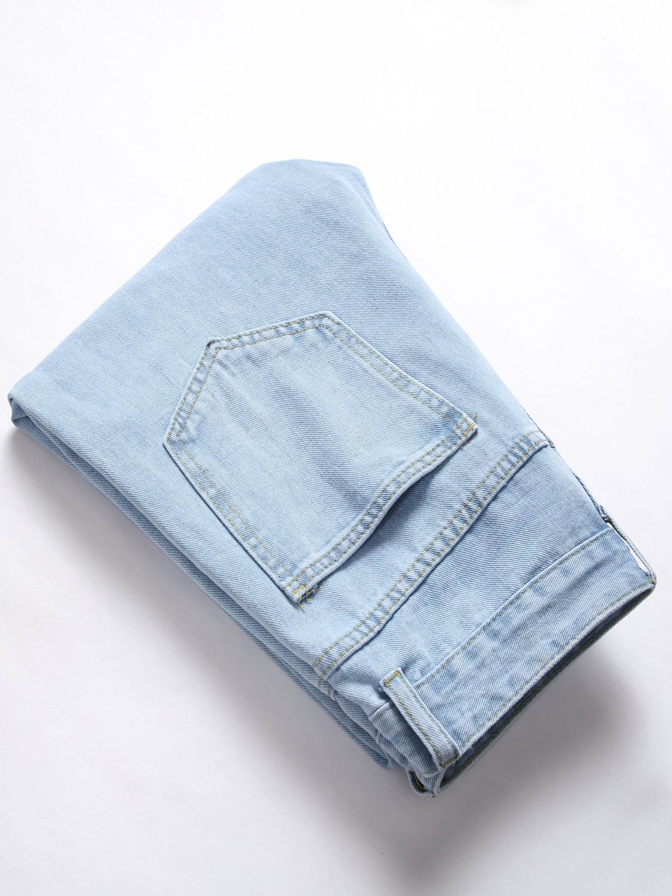 Fashionable Embroidered Men's Jeans - Stylish Casual Cotton Pants - Buy Center