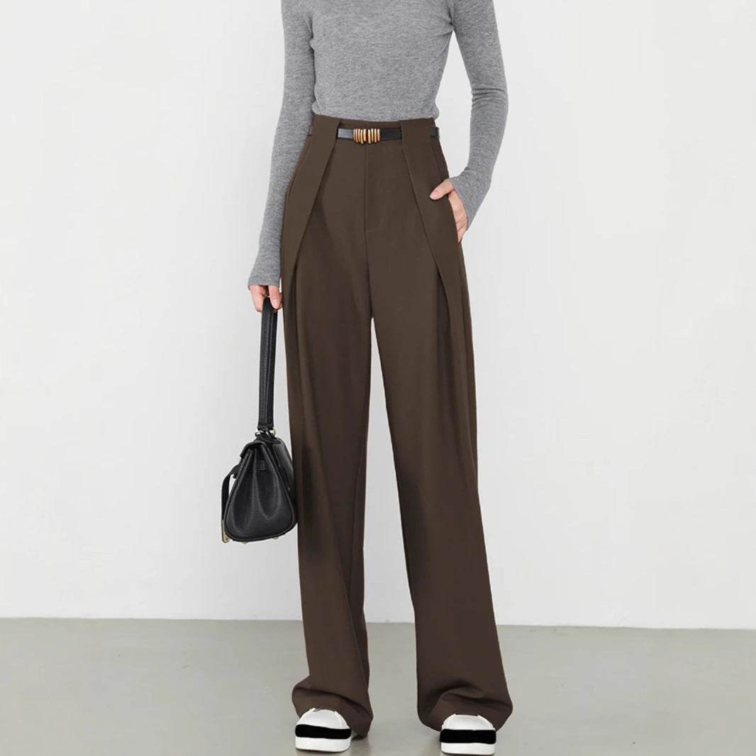 Women's Stylish Wide Leg Suit Pants - Premium Polyester Comfort - Buy Center