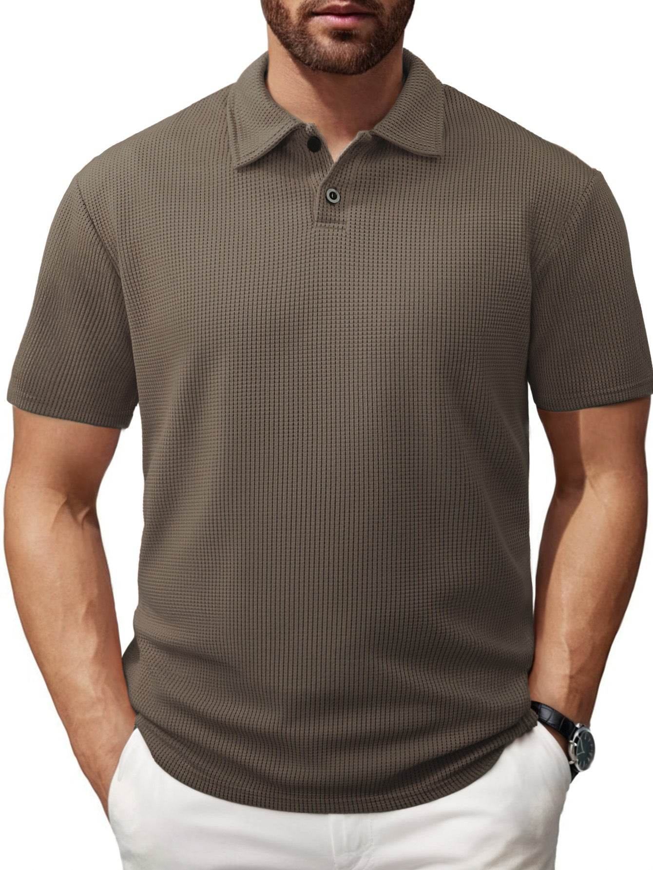 Men's Casual Striped Lapel Short Sleeve - Lightweight & Stylish for Teens - Buy Center