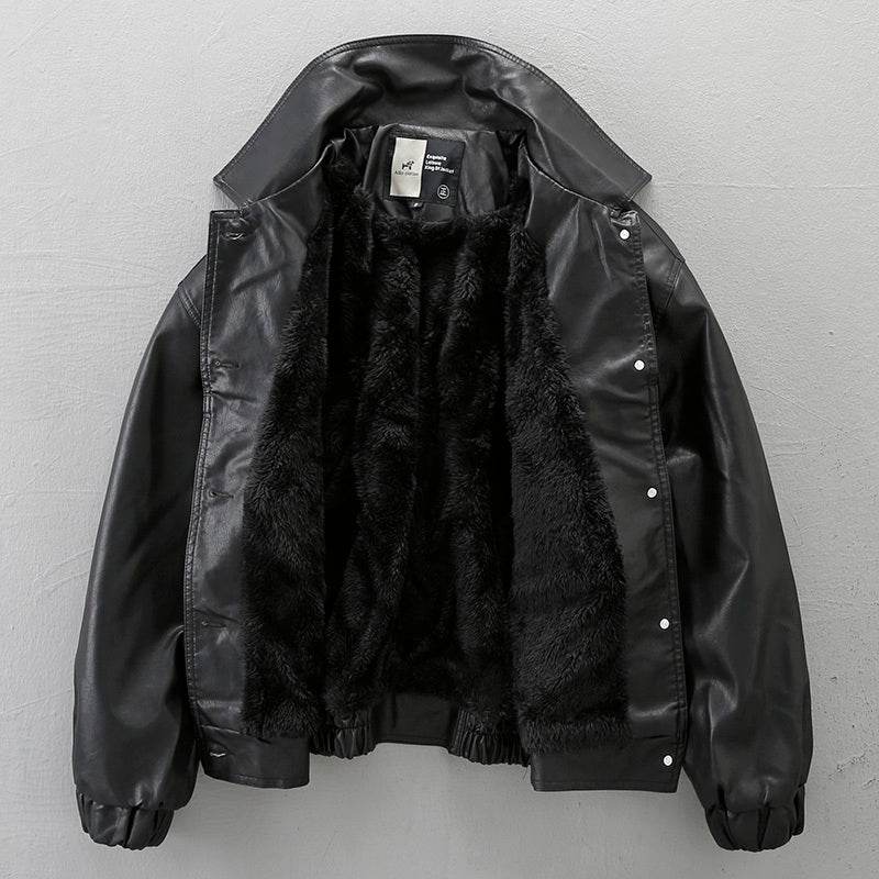 European American Trendy Loose Fit Leather Jacket - Stylish & Comfortable - Buy Center