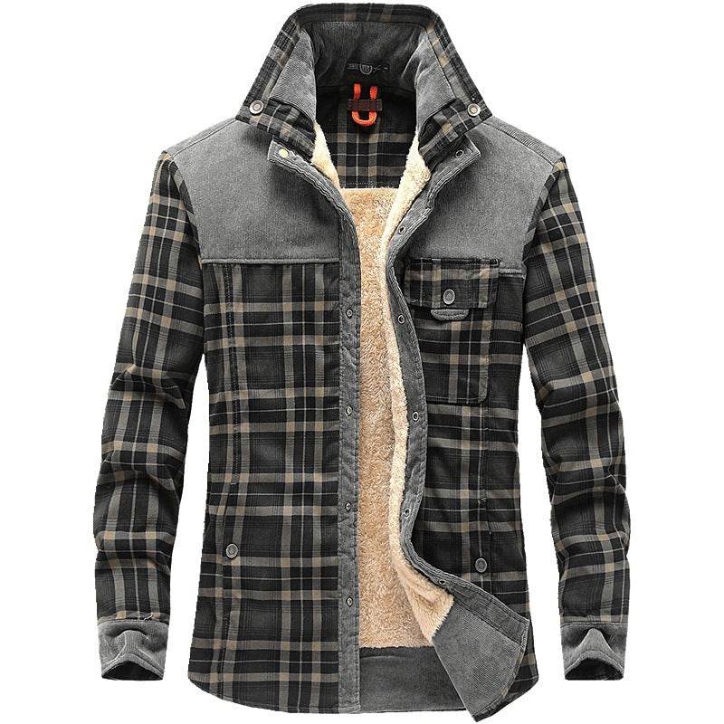 Buycenter Men's Thicken Winter Jacket - Warm Fleece & Cotton Blend - Buy Center