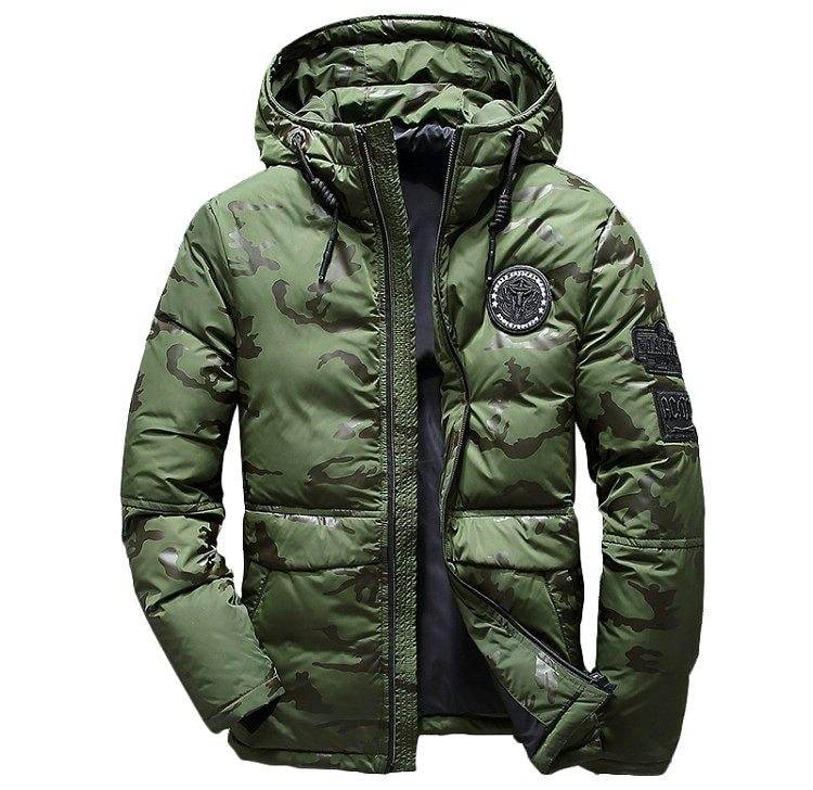 Buycenter Men's Winter Camouflage Jacket - Hooded, Slim Fit & Warm - Buy Center