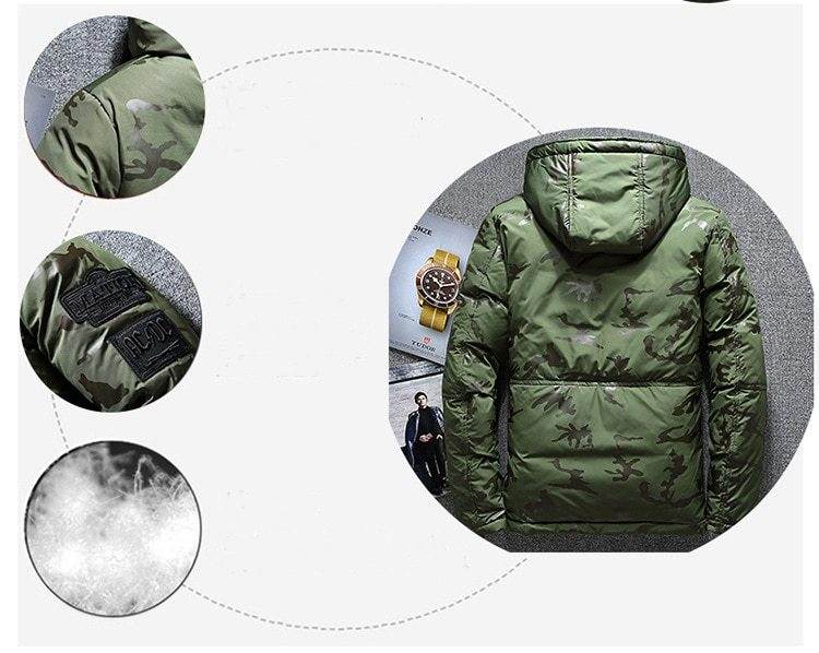 Buycenter Men's Winter Camouflage Jacket - Hooded, Slim Fit & Warm - Buy Center
