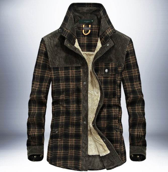 Buycenter Men's Thicken Winter Jacket - Warm Fleece & Cotton Blend - Buy Center