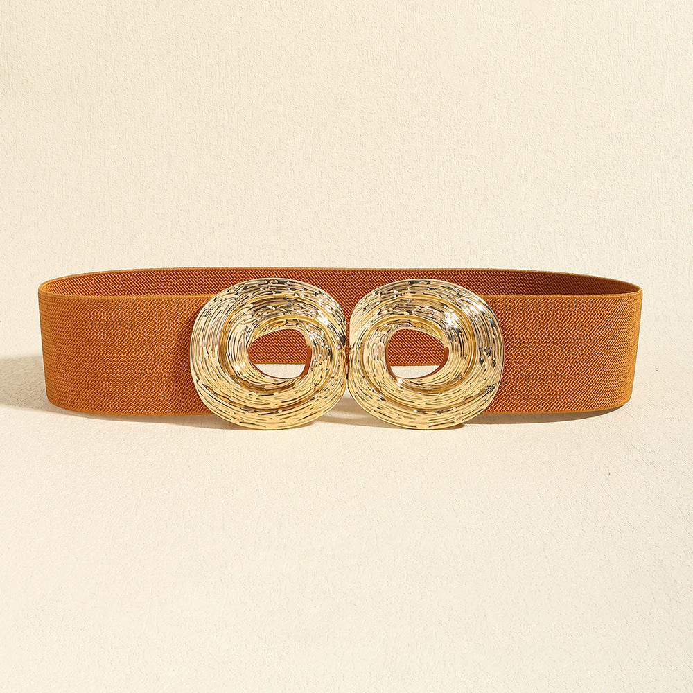 Women's Bohemian Metal Circle Belt - Adjustable Elastic Fashion Accessory - Buy Center