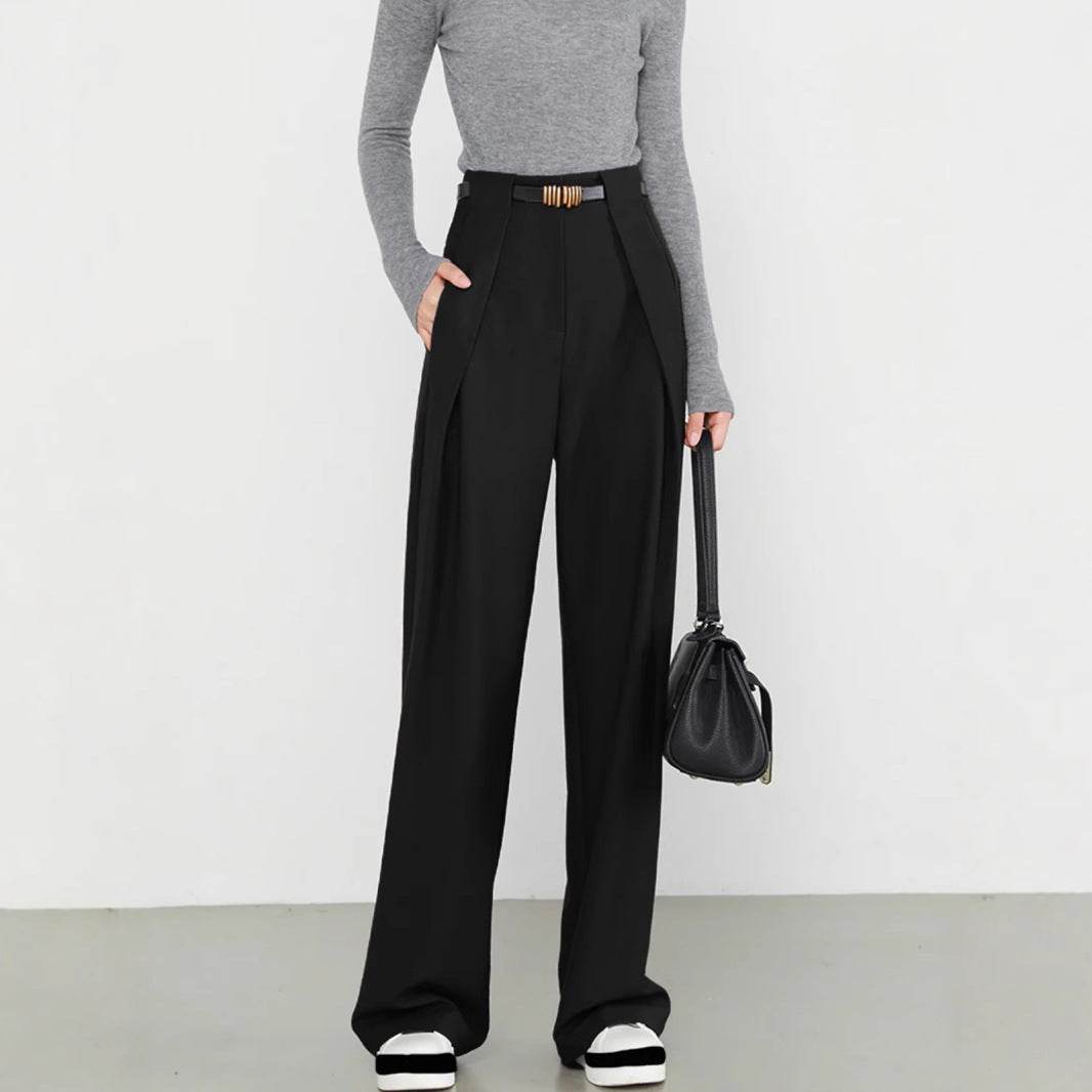 Women's Stylish Wide Leg Suit Pants - Premium Polyester Comfort - Buy Center