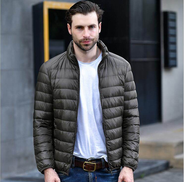 Buycenter Men's Light Down Jacket - Warm Stand Collar Winter Style - Buy Center