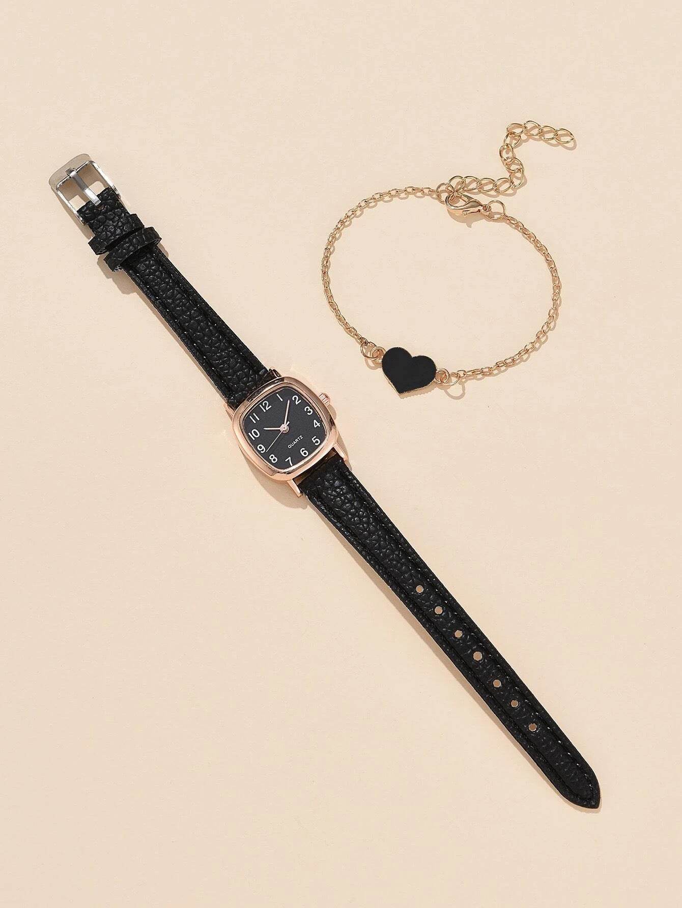 Buy Center Retro Women's Watch - Elegant Square Plate & Imitation Leather - Buy Center