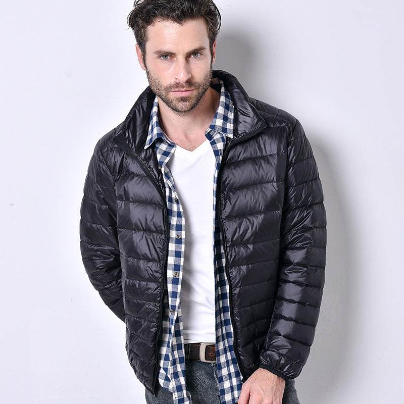 Buycenter Men's Light Down Jacket - Warm Stand Collar Winter Style - Buy Center