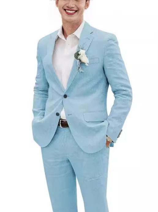 Buycenter Casual Men's Linen Suit - Fashion Slim Fit for All Occasions - Buy Center