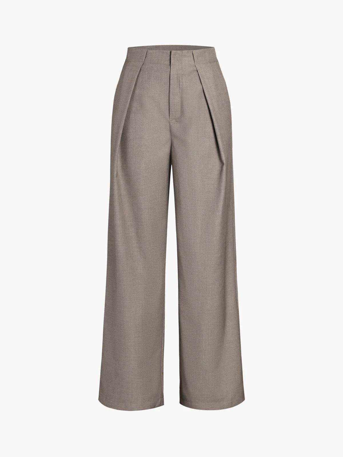 Women's Stylish Wide Leg Suit Pants - Premium Polyester Comfort - Buy Center