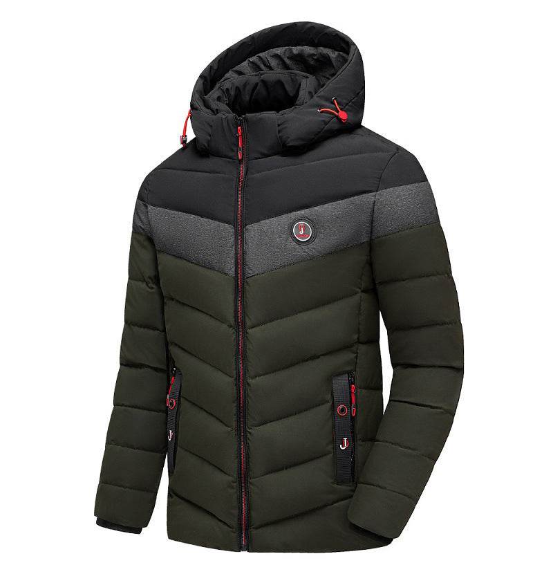 Buycenter Men's Hooded Cotton Jacket - Warm, Loose Fit for Youth Style - Buy Center