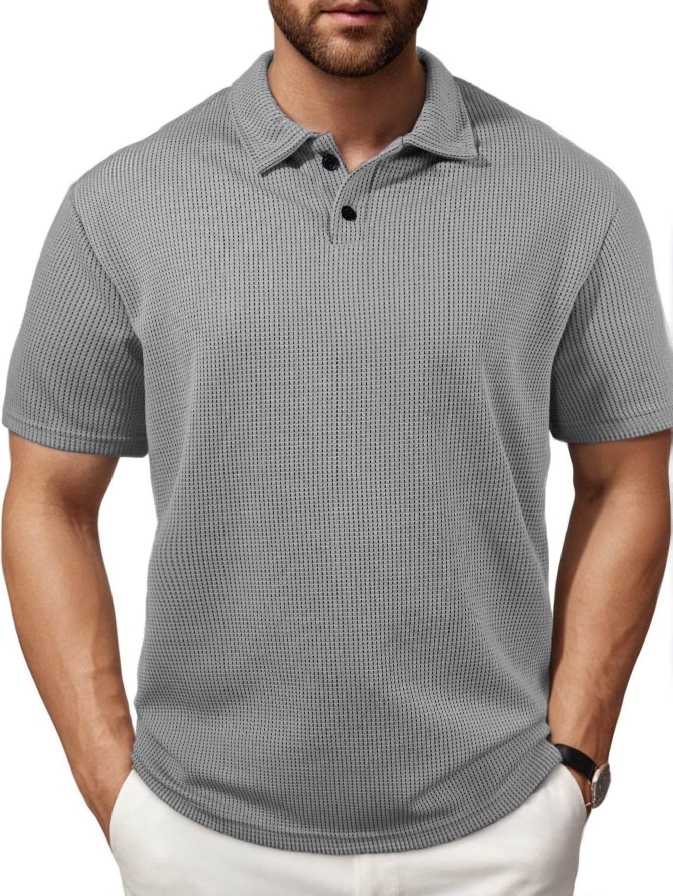 Men's Casual Striped Lapel Short Sleeve - Lightweight & Stylish for Teens - Buy Center