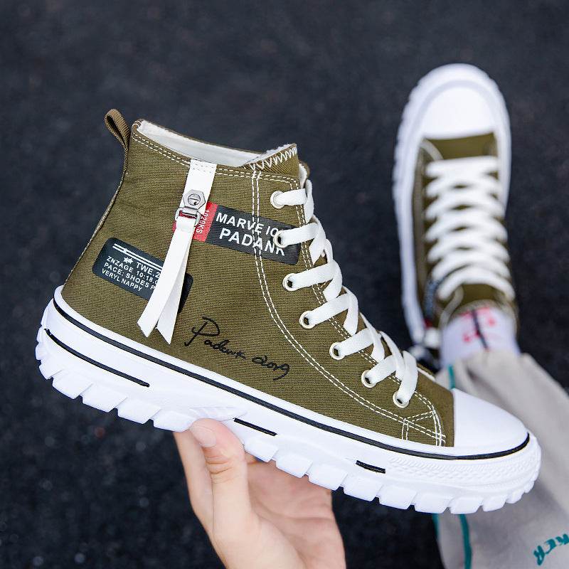 Casual Men's High Top Canvas Sneakers - Stylish Vulcanize Shoes 2025 - Buy Center