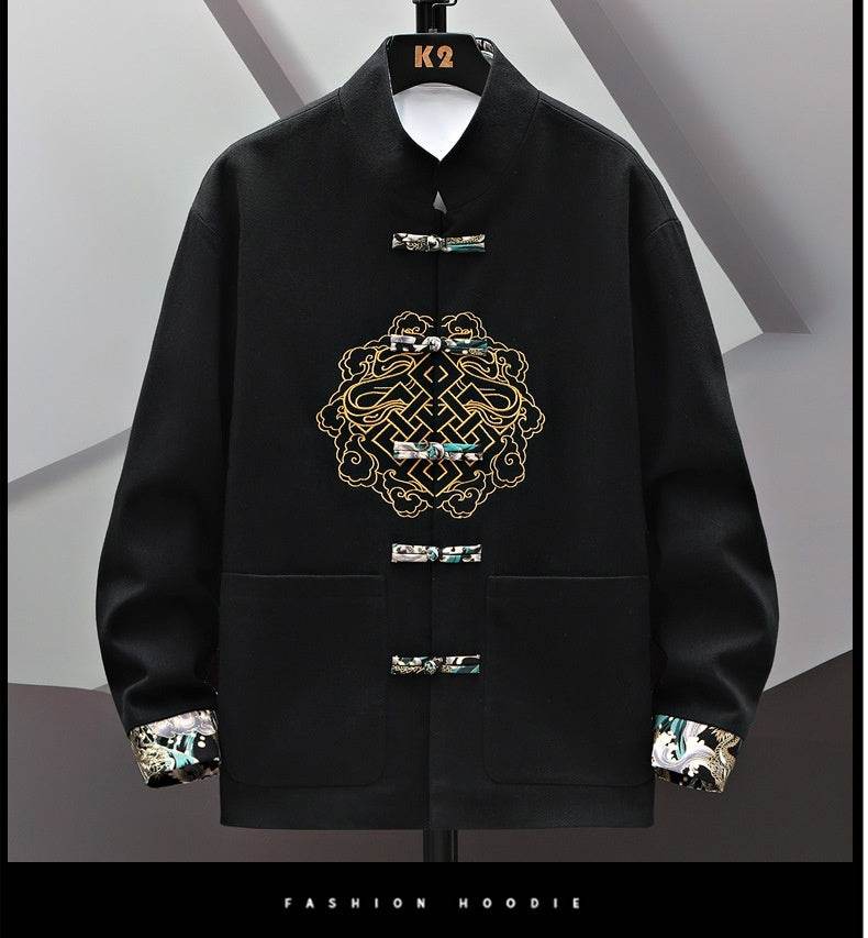 Buycenter Embroidered Chinese Coat - Stylish Buckle Design in Various Colors - Buy Center