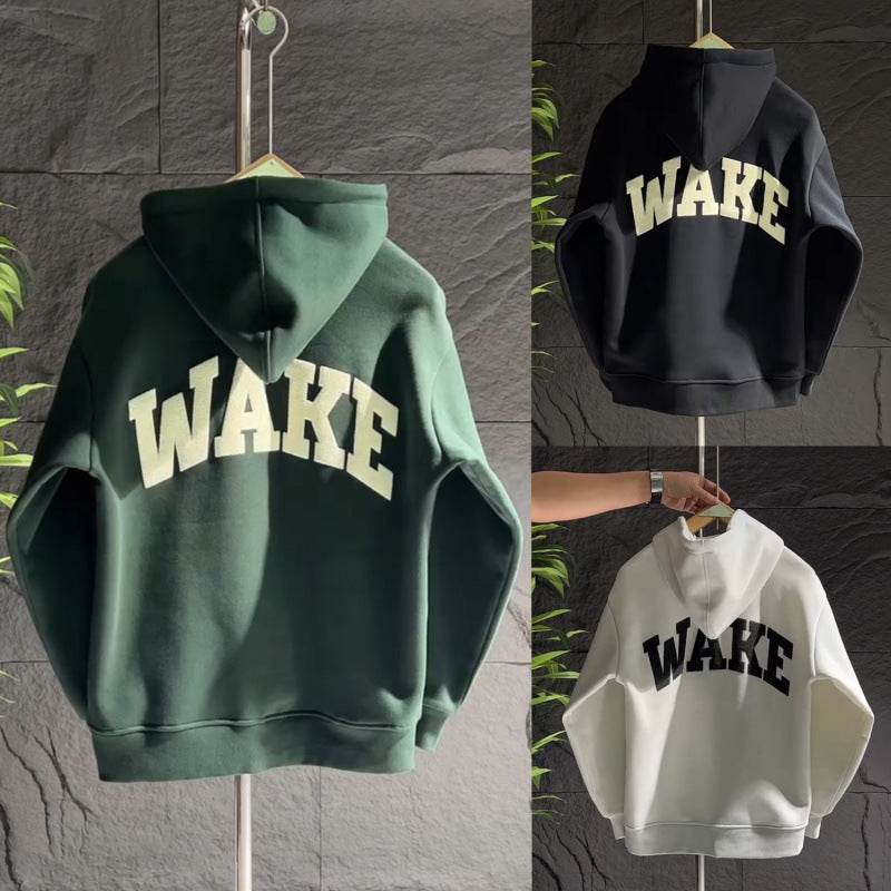 Buycenter Hooded Casual Top - All-Match Letters, Fleece-Lined Comfort - Buy Center
