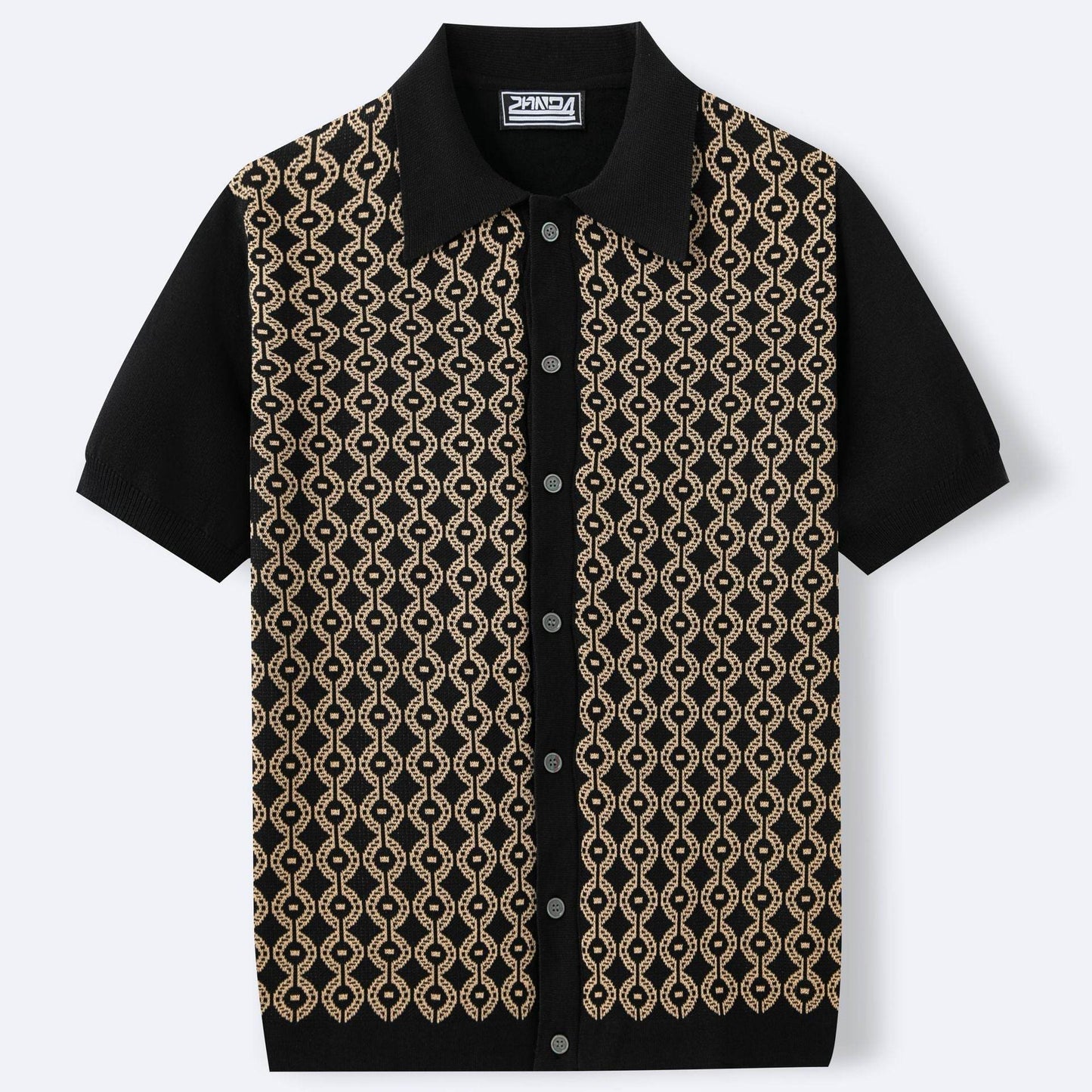 Summer Tencel Cardigan for Men - Short Sleeve Lapel Jacquard Style - Buy Center
