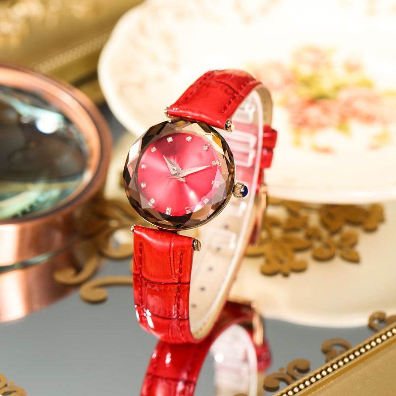 Buy Center Women's Spire Dial Cut Mirror Strap Watch - Quartz Movement - Buy Center
