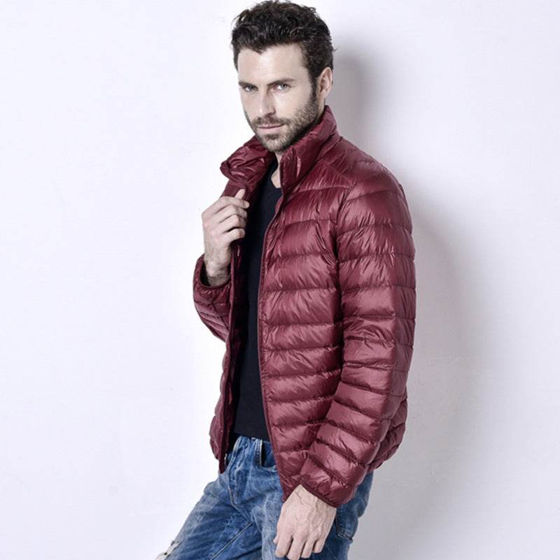 Buycenter Men's Light Down Jacket - Warm Stand Collar Winter Style - Buy Center