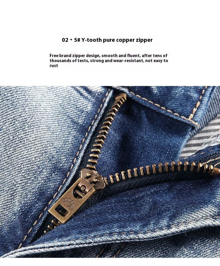 Slim Fit Cropped Denim Shorts for Men - Light Blue Casual Summer Wear - Buy Center