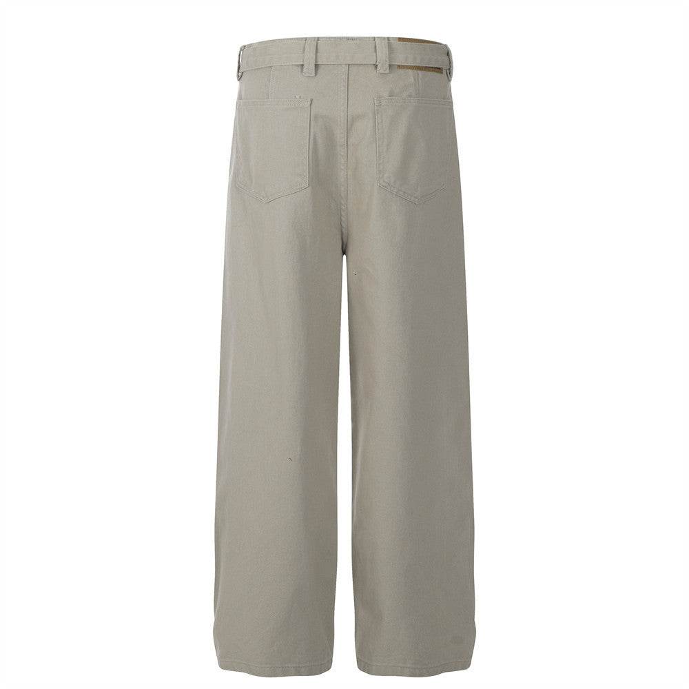 Autumn Loose Straight-Leg Pants - Solid Color Casual Style for Streetwear - Buy Center