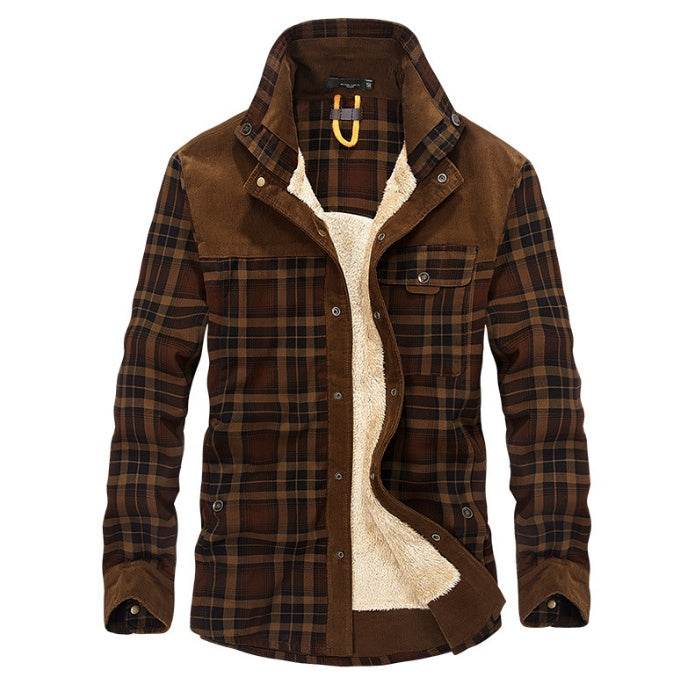 Buycenter Men's Thicken Winter Jacket - Warm Fleece & Cotton Blend - Buy Center