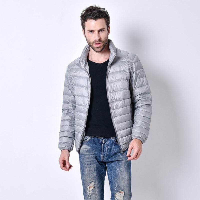 Buycenter Men's Light Down Jacket - Warm Stand Collar Winter Style - Buy Center
