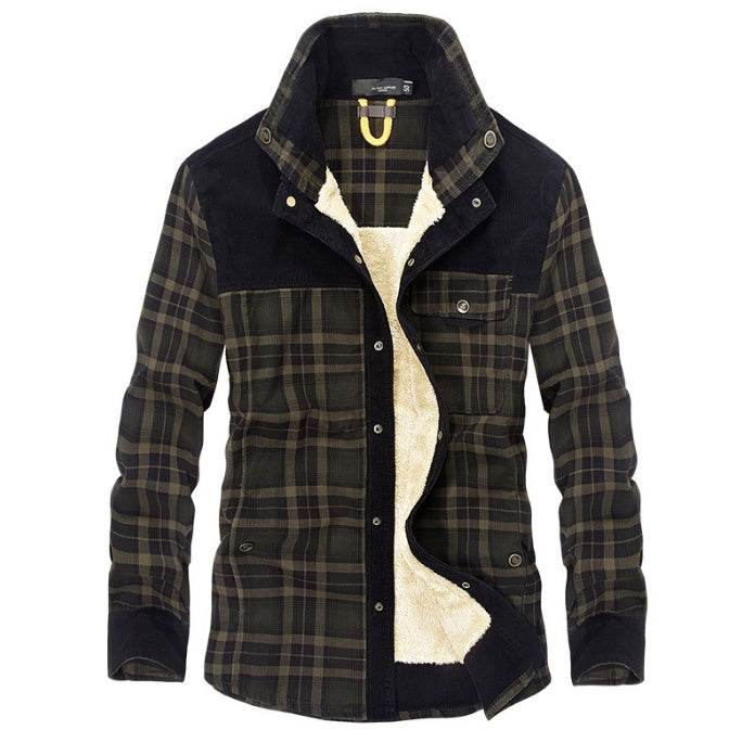 Buycenter Men's Thicken Winter Jacket - Warm Fleece & Cotton Blend - Buy Center