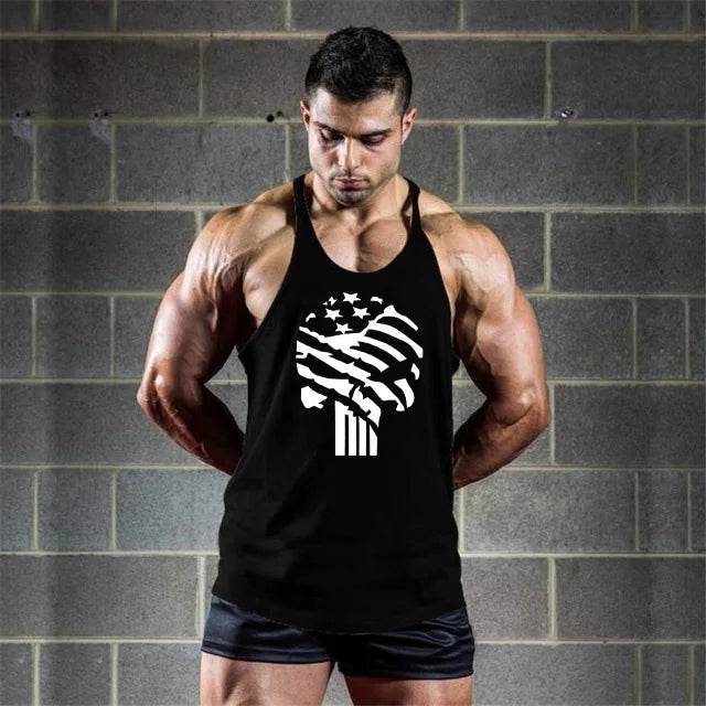 Men's Summer Muscle Vest - Casual Cotton Tank Top with Print Design - Buy Center