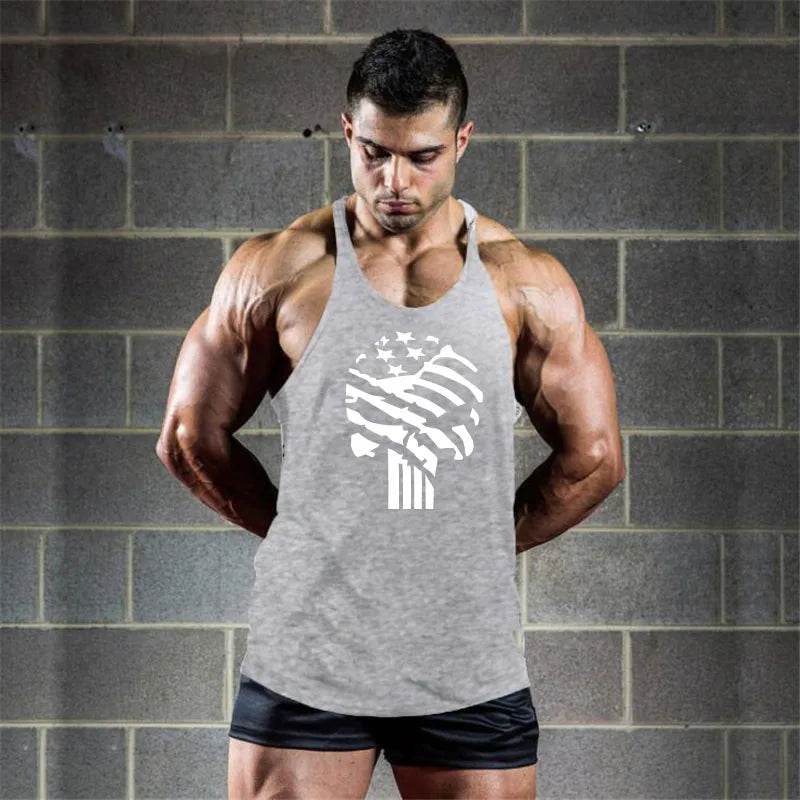 Men's Summer Muscle Vest - Casual Cotton Tank Top with Print Design - Buy Center