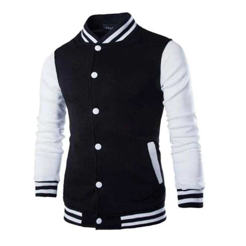 FAVOCENT Men's Slim Fit Baseball Jacket - Wine Red Casual Varsity Style - Buy Center
