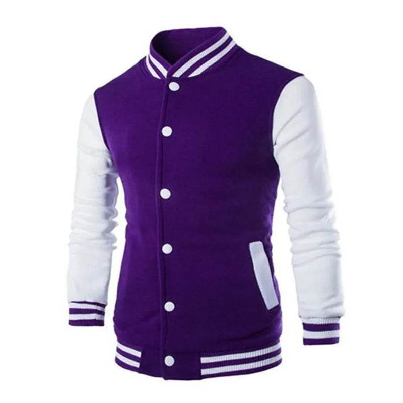 FAVOCENT Men's Slim Fit Baseball Jacket - Wine Red Casual Varsity Style - Buy Center
