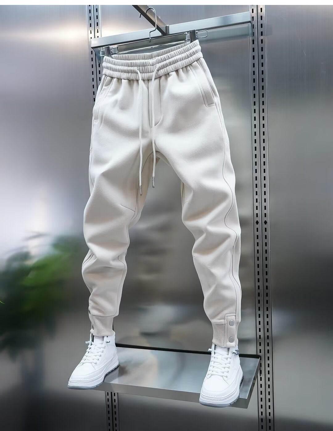 Men's Ankle Banded Slacks - Casual Solid Color Pants for Teenagers - Buy Center