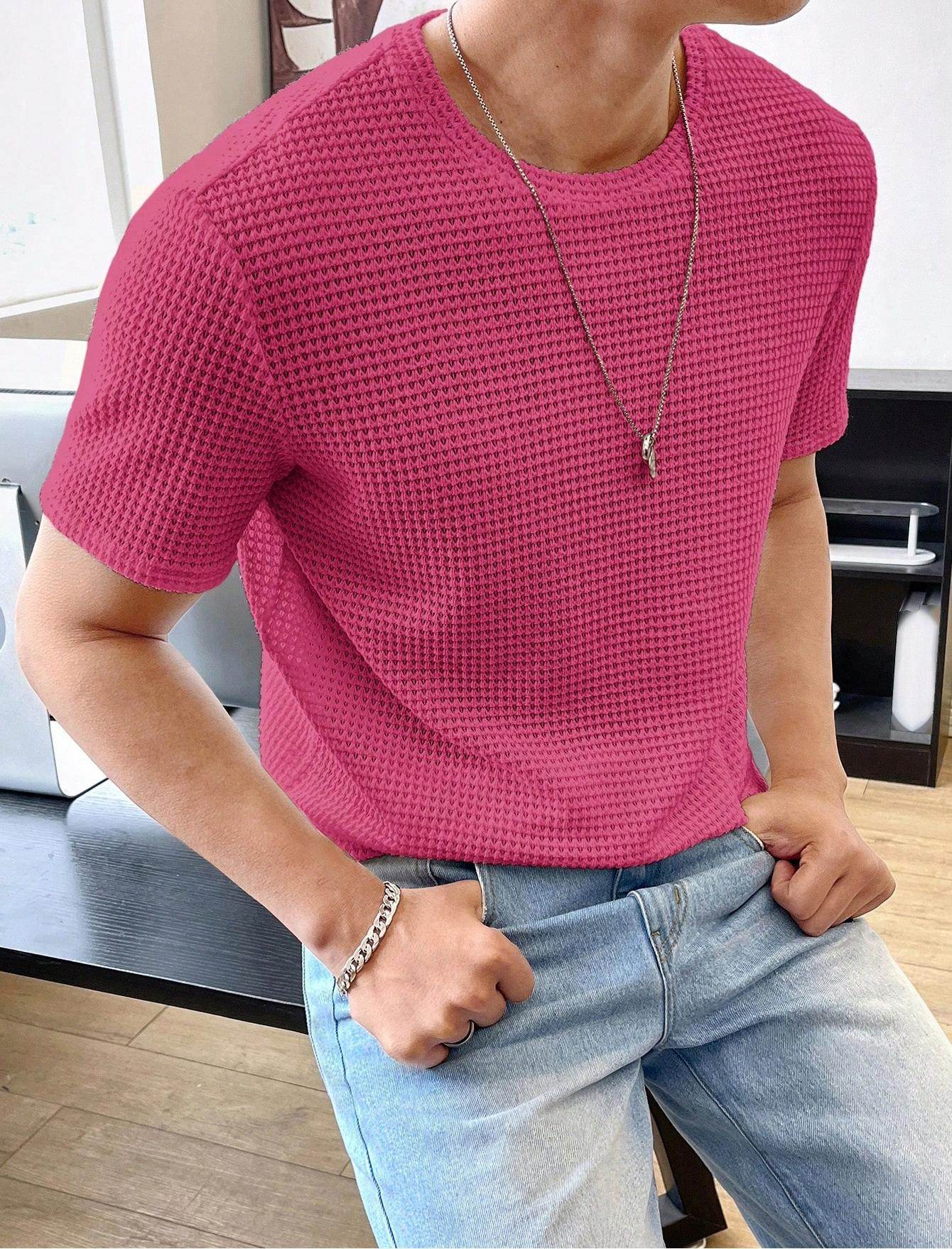 Men's Casual Loose Short Sleeve Tee - Solid Color, Comfortable Fit - Buy Center