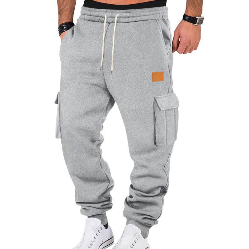 Men's Multi-pocket Cargo Sweatpants - Comfortable Solid Color Options - Buy Center