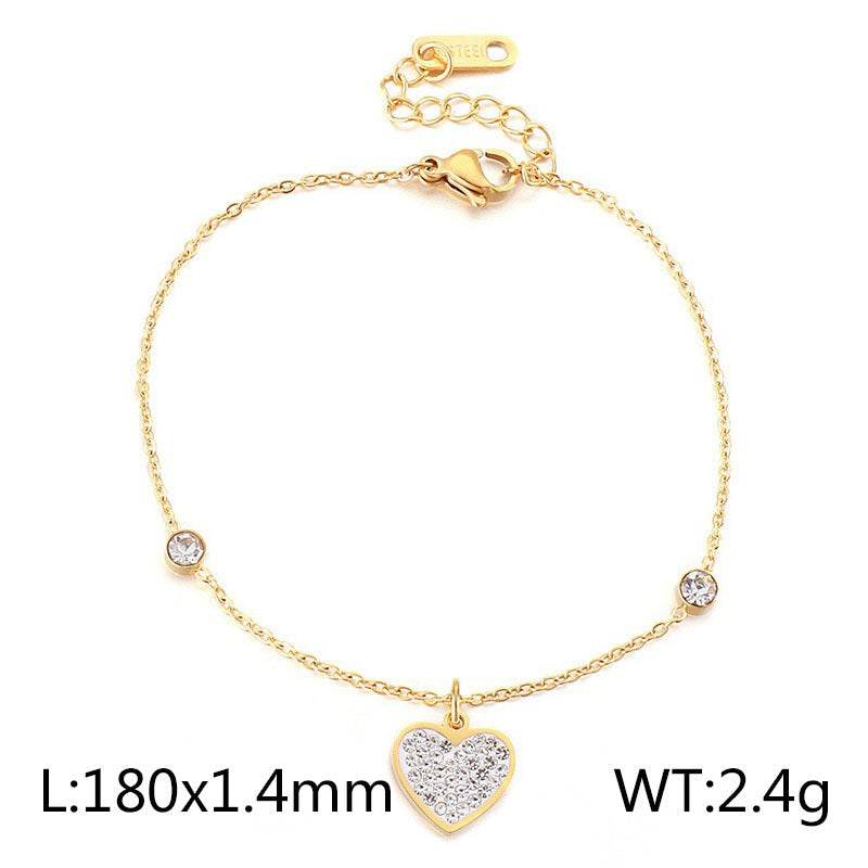 Buy Center Women's Love Heart Bracelet - Stylish Stainless Steel Design - Buy Center