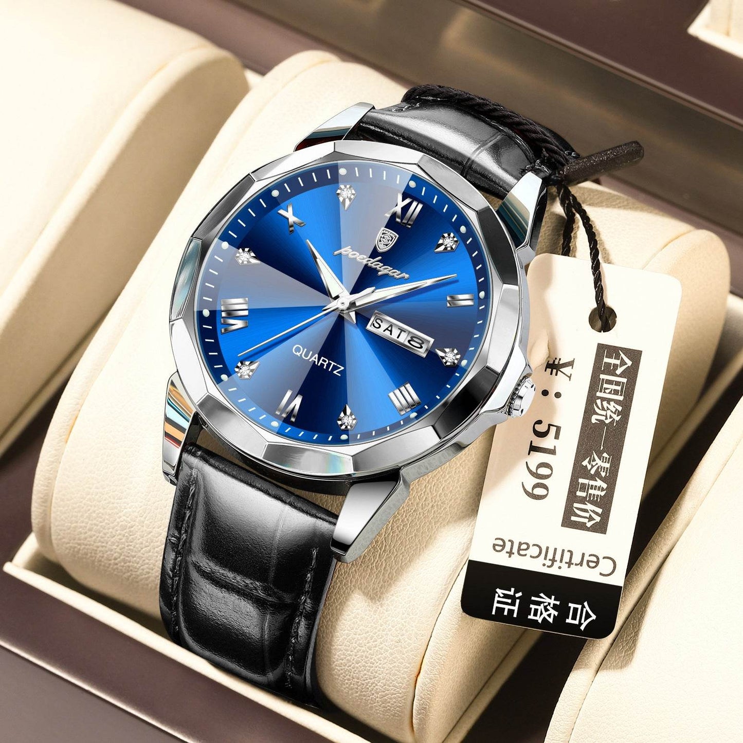 Buy Center Men's Waterproof Luminous Quartz Watch - Stylish Belt Design - Buy Center