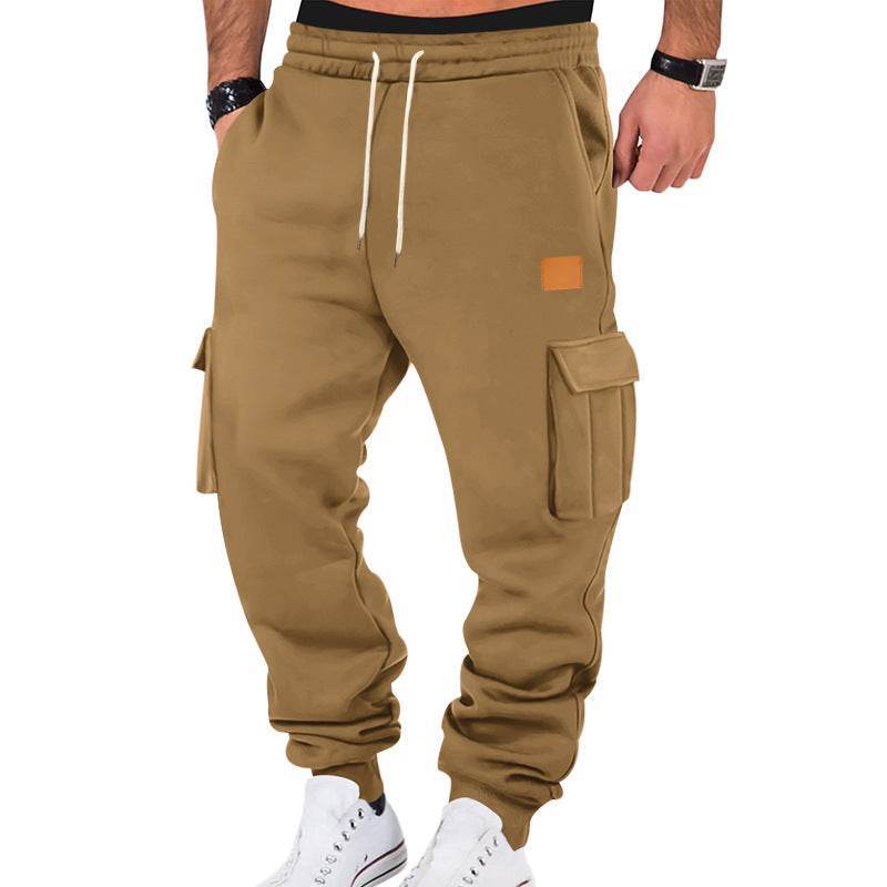 Men's Multi-pocket Cargo Sweatpants - Comfortable Solid Color Options - Buy Center