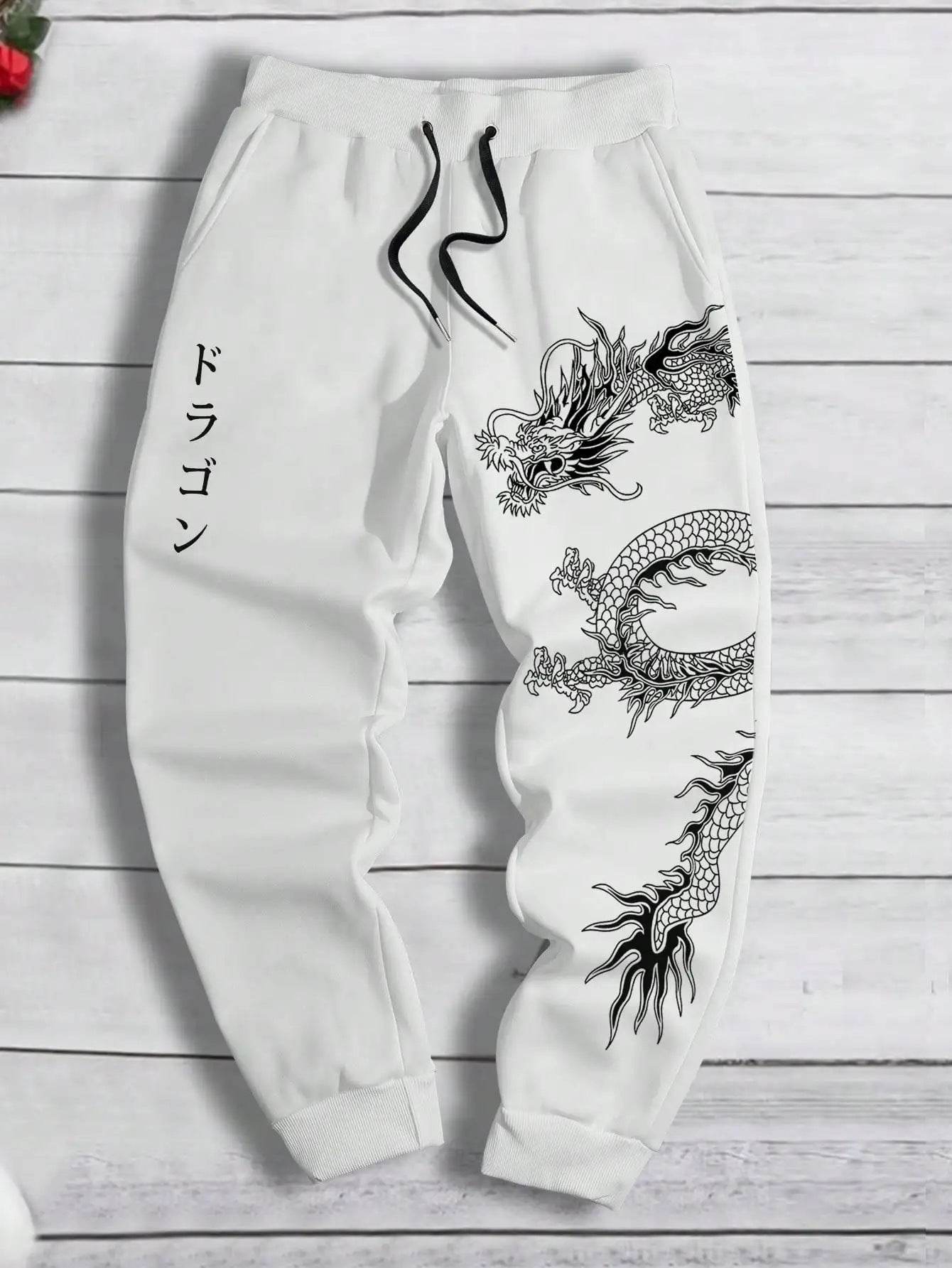 Dark Printed Lace-Up Sweatpants for Men & Women - Comfortable Cotton Fit - Buy Center