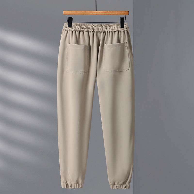 Summer Loose Cargo Pants for Men - Ankle-tied Tencel Casual Trousers - Buy Center