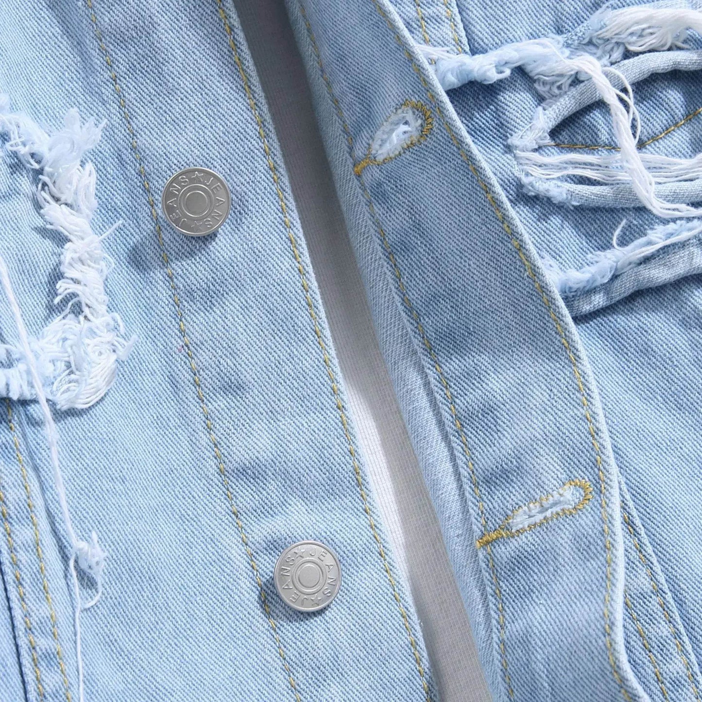 Wulend Men's Denim Jacket - Casual Turn Down Collar, Slim Fit for Autumn - Buy Center