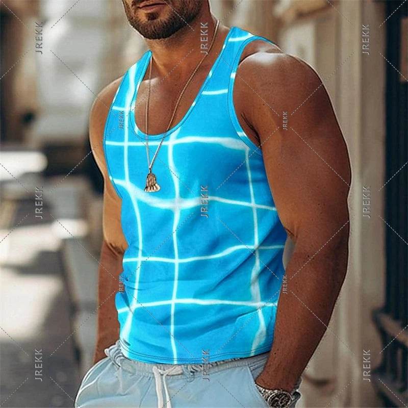 2025 Casual Funny Tank Top for Men - 3D Print, Quick Dry Basketball Vest - Buy Center
