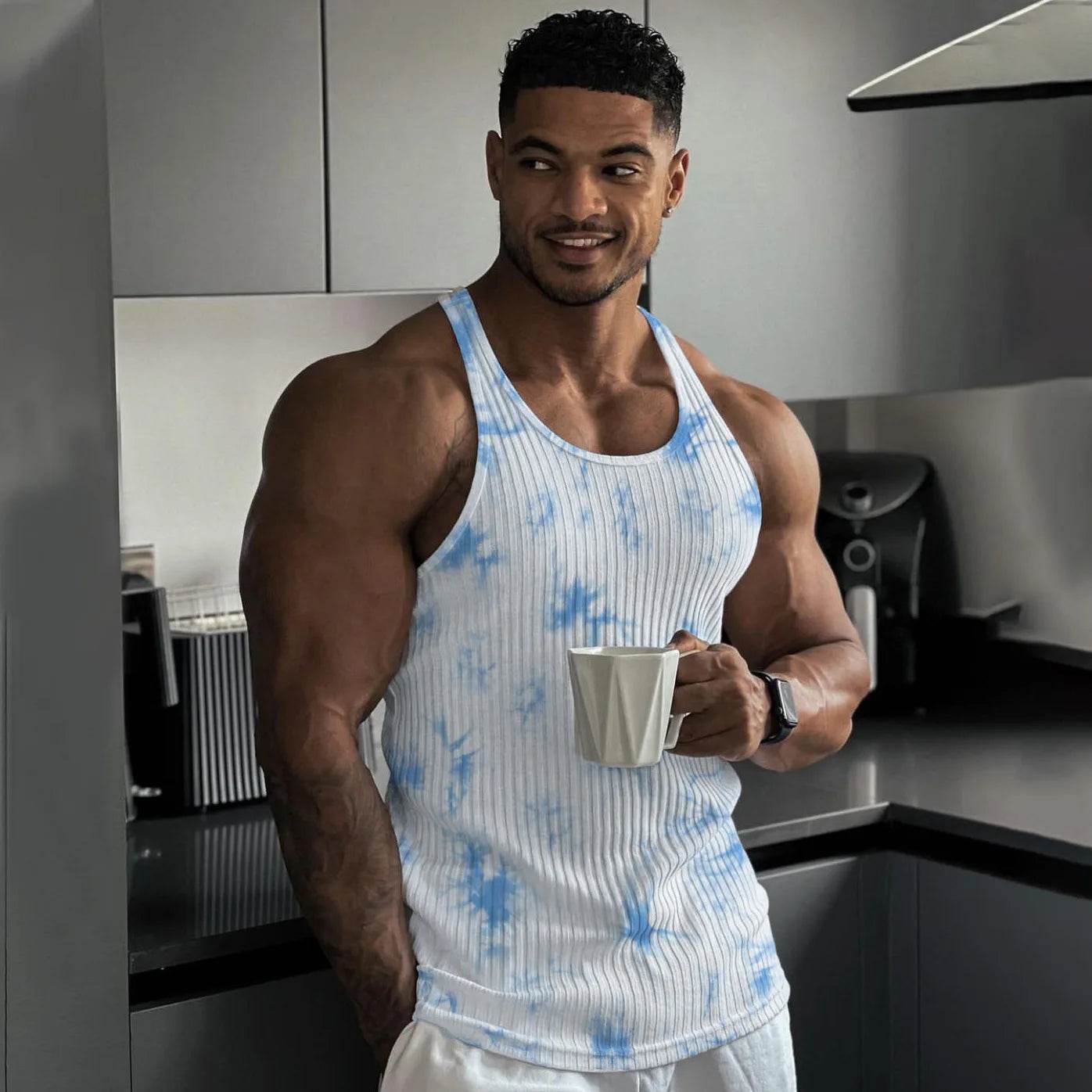 Men's Summer Knit Fitness Vest - Breathable Casual I-Back Design - Buy Center