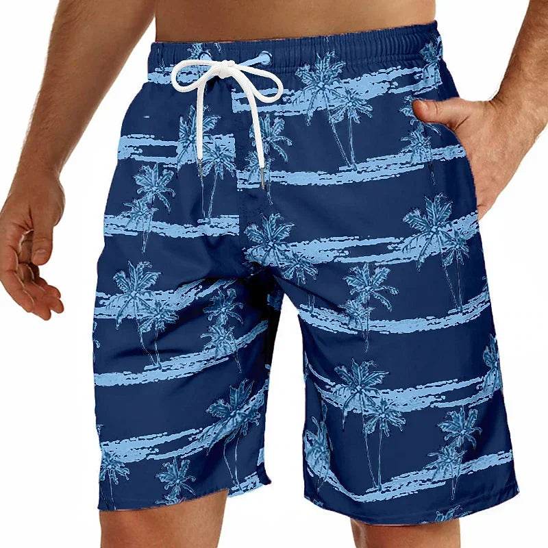 2024 Casual Men's Drawstring Shorts - Quick Dry Coconut Tree Print - Buy Center