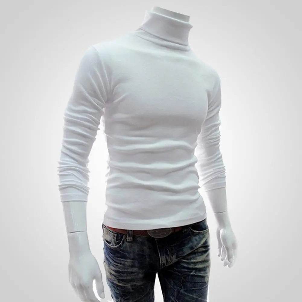 SANWOOD Men's Long Sleeve Pullover - Solid Color Stretchy Knitted Top - Buy Center