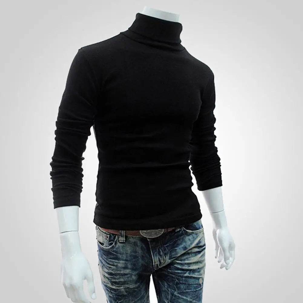 SANWOOD Men's Long Sleeve Pullover - Solid Color Stretchy Knitted Top - Buy Center