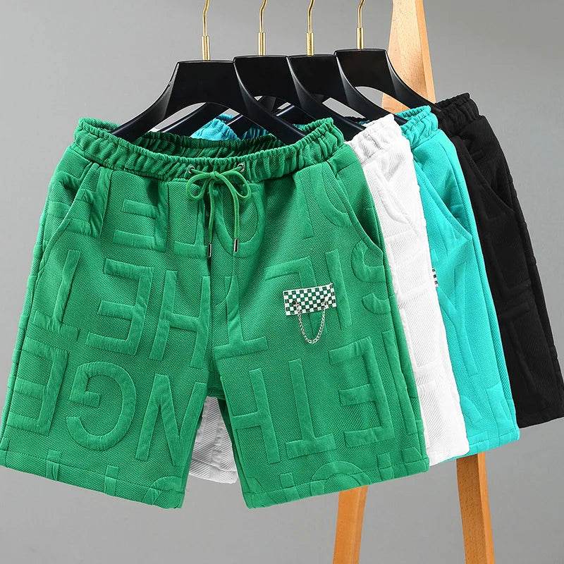 Men's Solid Color Drawstring Shorts - Casual Elastic Waist with Pockets - Buy Center