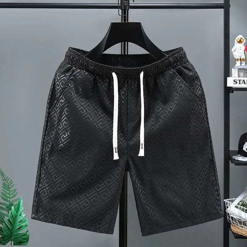 Men's Summer Ice Silk Shorts - Trendy Casual Beach Knee-Length Pants - Buy Center