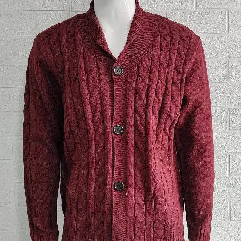 Kalenmos Men’s V-Neck Loose Sweater - Cozy Casual Cardigan for Autumn - Buy Center